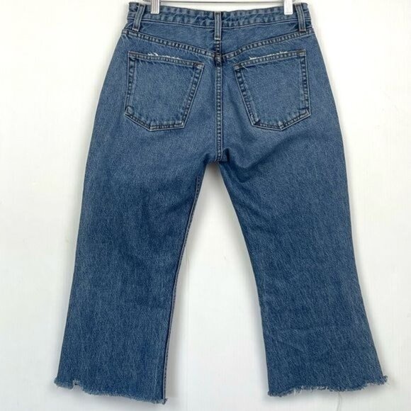 Reformation Petite Mid Crop raw hem Flare Jeans 28 Petite - Picture 7 of 10